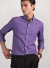 Men’s Premium Office Wear Cotton Formal Shirt – Slim Fit, Rich Purple