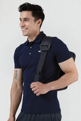 Men Classic Navy Blue Slim Fit Polo T-Shirt – Sleek & Versatile Design