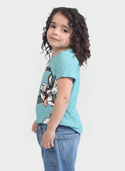 Kids Blue Cartoon T-Shirt – Looney Tunes Graphic Tee for Boys & Girls