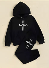 Kids' NASA Hoodie & Jogger Set – Black 2-Piece Outfit
