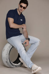 Premium Men Navy Blue Polo T-Shirt – Timeless Wardrobe Essential