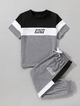 Kids KING Logo Outfit | Comfortable Cotton T-Shirt and Joggers