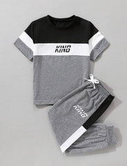 Kids KING Logo Outfit | Comfortable Cotton T-Shirt and Joggers