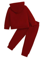 Cozy Gaming Outfit for Kids – Red Hoodie & Pants with Game Print
