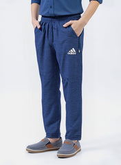 Kids Adidas Blue Track Trousers – Breathable Fabric with Zipper Pocket for Boys